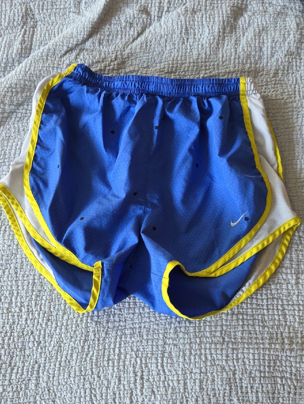 Nike Blue and Yellow Women’s Athletic Running Shorts